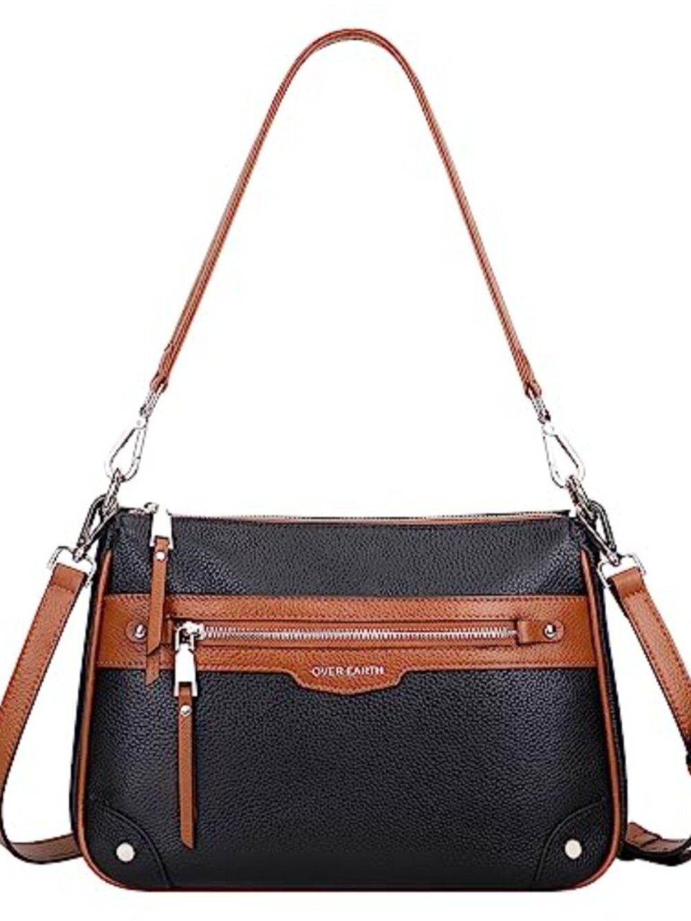 Genuine Leather Crossbody Bag Multi Pocket Shoulder Purse